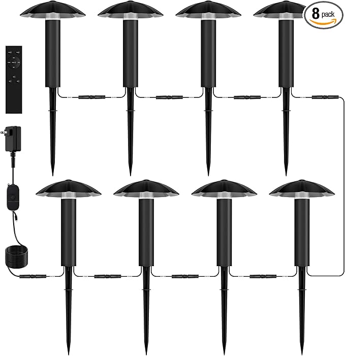 Low Voltage Landscape Lighting Kit: 8-Pack All-in-One-Set Easy Setup by ALYFC