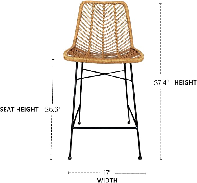 First of a Kind 36" Rattan Counter Stool - Image 3