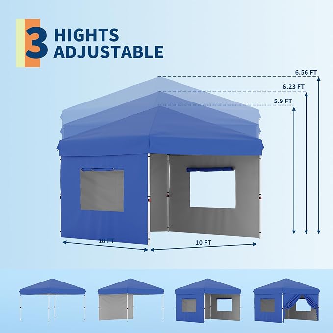 Garvee 10x10 Pop Up Canopy Tent, Heavy Duty Commercial Instant Shelter - Image 6