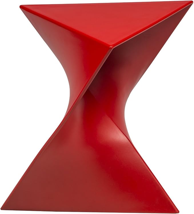 LeisureMod 15.75" Triangular Side Table, Stackable Plastic Accent End Table by LeisureMod