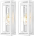 15" Large Outdoor Wall Lights, 2 Pack White Outdoor Light Fixtures, Modern by Slypadan