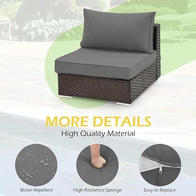 HOMREST 4" Thick Outdoor Replacement Cushions, Water-Resistant Patio Seat - Image 6