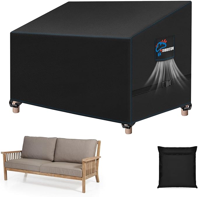 SIRUITON 2-Seat Garden Patio Sofa/Loveseat/Bench Cover 51" W x 27" D x 35" H by SIRUITON