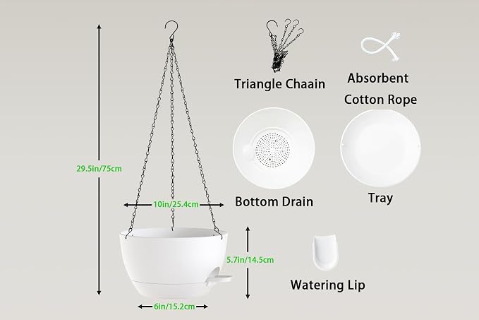 Hanging Planters, Matte Plastic Planters - Image 2