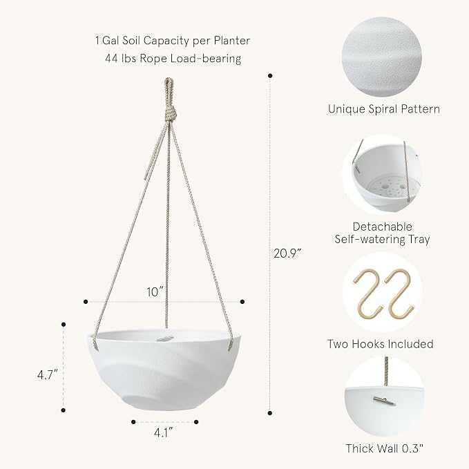 La Jolie Maison 10 Inch Hanging Planters - Image 3