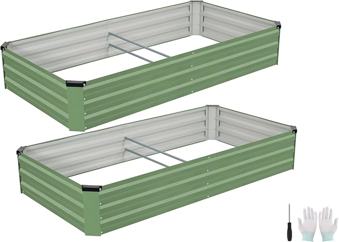 Galvanized Raised Garden Bed Outdoor | Metal Raised Garden Bed by Zettfuly