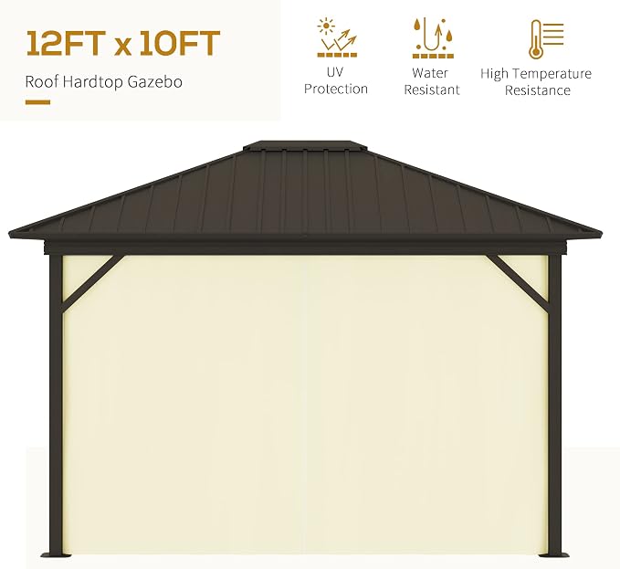 Outsunny 10' x 12' Hardtop Gazebo - Image 3