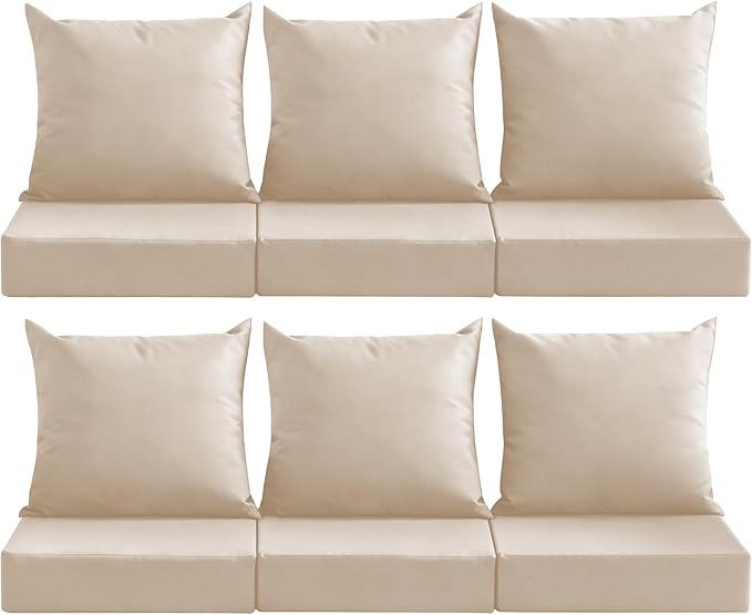 Outdoor Deep Seat Cushion Set, 24x24 Inch Water-Resistant & Fade-Resistant by MuaMelop