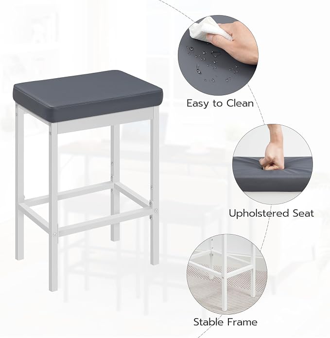 HOOBRO Bar Stools, 24.8-Inch Height Stools, Breakfast Bar Stools, Kitchen Bar - Image 6