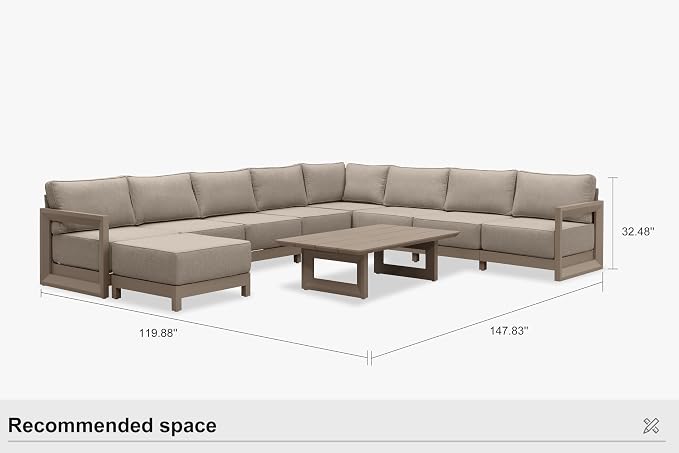 PURPLE LEAF Patio Furniture Set U-Shaped Outdoor Couch - Image 9
