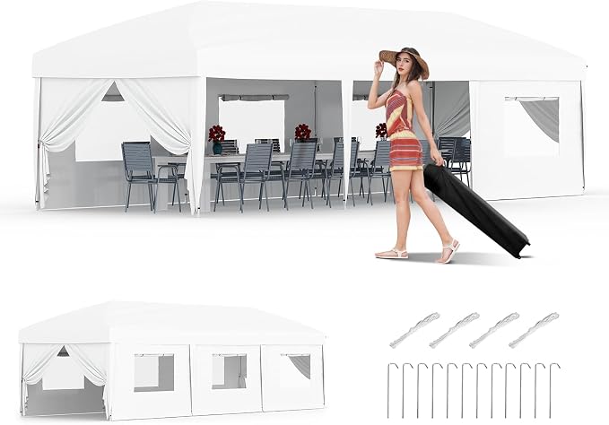 10x30 Pop Up Canopy with 8 SideWalls by GarveeLife