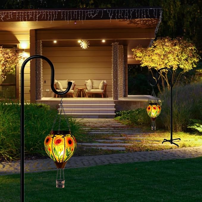 Starsoul Sunflower Hot Air Balloon Solar Lantern Glass Outdoor Hot Air Balloon - Image 8
