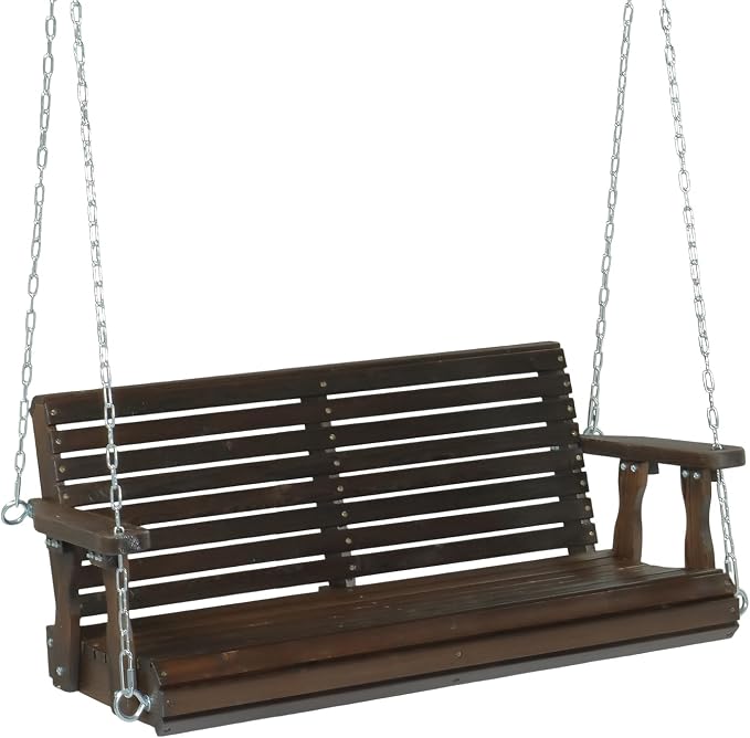 VINGLI Upgraded Patio Wooden Porch Swing by VINGLI
