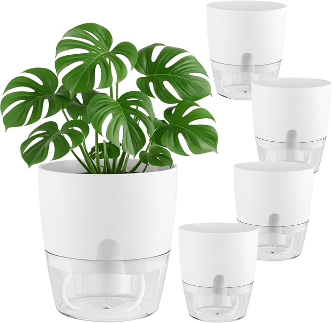 Planterhoma 5 Pack Self Watering Pots by Planterhoma