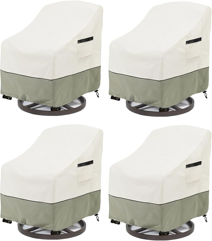 Patio Swivel Chair Cover 4 Pack, Waterproof Heavy Duty Outdoor Chair Covers by LSongSKY