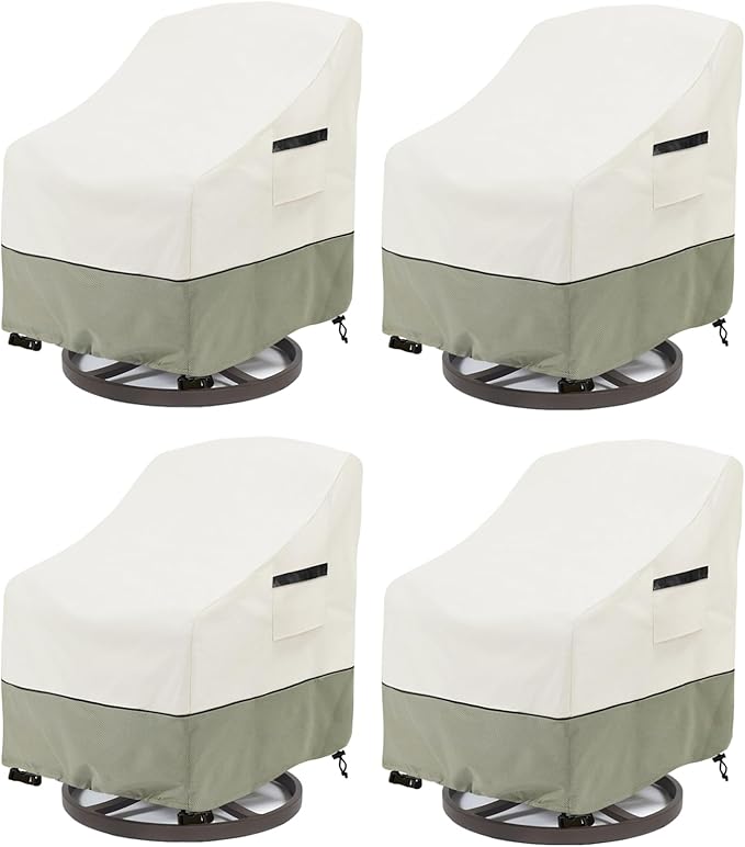 Patio Swivel Chair Cover 4 Pack, Waterproof Heavy Duty Outdoor Chair Covers by LSongSKY