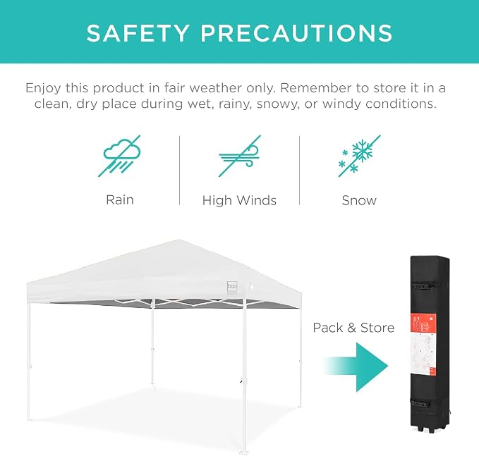 Best Choice Products 10x10ft Pop Up Canopy Tent, Outdoor Shade, 1 Person 1 - Image 5
