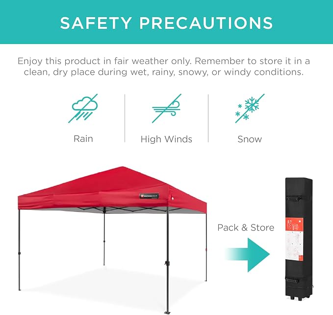 Best Choice Products 10x10ft Pop Up Canopy Tent, Outdoor Shade, 1 Person 1 - Image 5