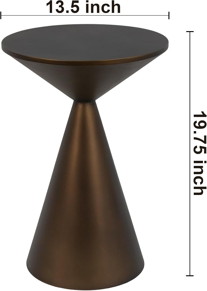 Small Drink Table, Round Martini Table, Drum End Table Side Table, Metal Accent - Image 2