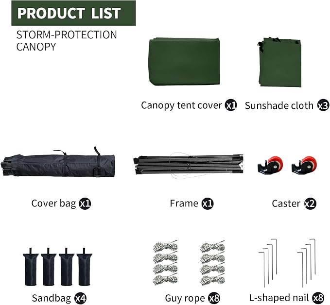 10x10 Pop up Canopy Tent with Sidewalls, Heavy Duty Waterproof Sun Shade Canopy - Image 8