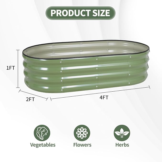 1MORE Galvanized Raised Garden Bed- Planter Garden Boxes Outdoor, Raised Beds - Image 4