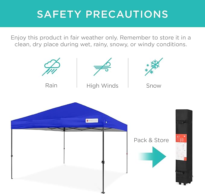 Best Choice Products 10x10ft Pop Up Canopy Tent, Outdoor Shade, 1 Person 1 - Image 5