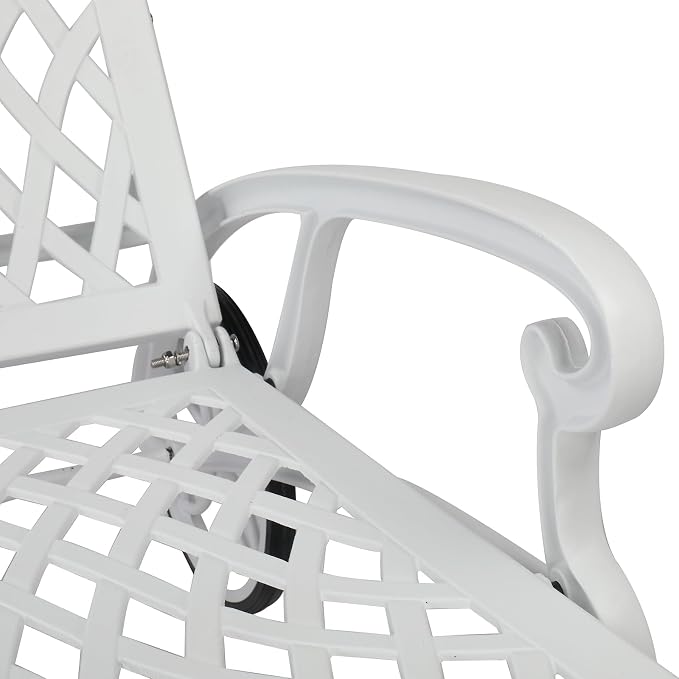 VINGLI Cast Aluminum Outdoor Chaise Lounge Chair - Image 4