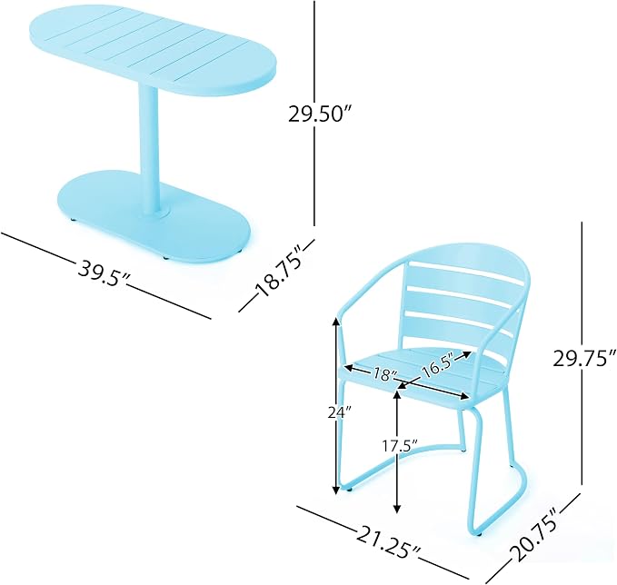 Christopher Knight Home Adley Outdoor Bistro Set, 3-Piece Bistro Table and - Image 4