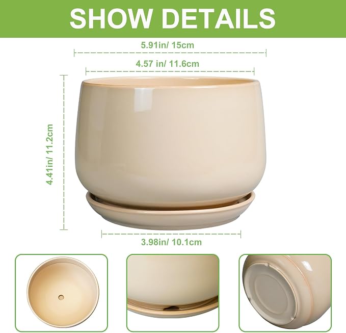 G EPGardening Ceramic Pot for Plants - Image 3