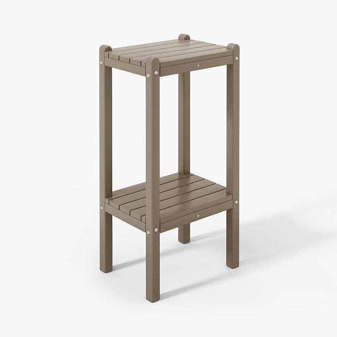 WestinTrends Malibu 36" Outdoor Adirondack HDPE 2-Tier Patio Side Table - Image 10