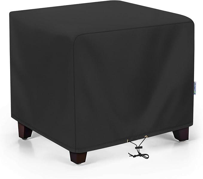 SunPatio Outdoor Ottoman Cover, Waterproof Square Coffee Table Cover, Patio by SunPatio