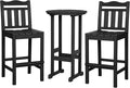 nalone Outdoor Bar Chairs and Table Set, HDPE Balcony Adirondack Chairs and by NALONE