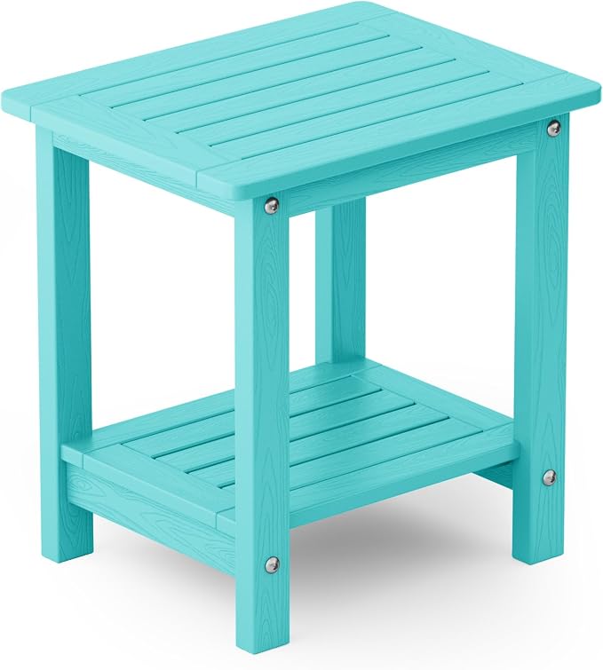 YEFU Outdoor Side Table for Patio: 16" HIPS Weather by YEFU