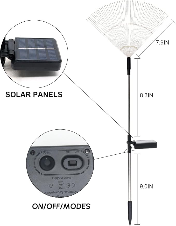 Solar Garden Lights Solar Firework Light Outdoor Waterproof 2 Pack Solar - Image 8