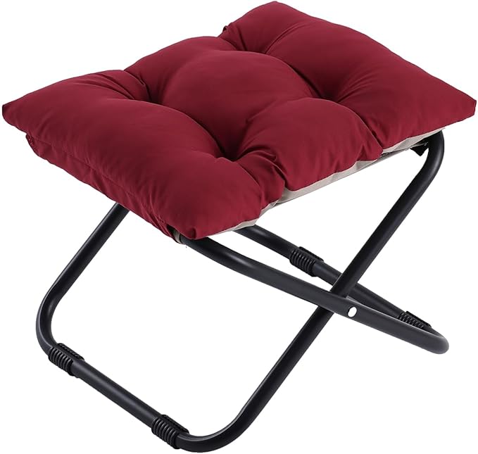 LITA Folding Footrest Stool, Portable Ottoman Foot Rest, Upholstered Small by LITA