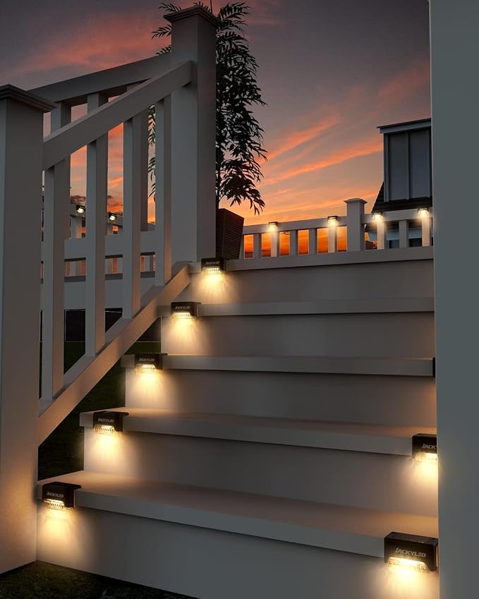 JACKYLED 16 Pack, Step Lights Waterproof LED Solar Power Outdoor Fence Light - Image 4