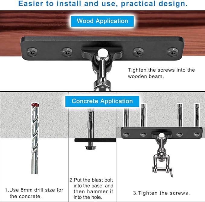 Dolibest Hanging Kits Hammock Chair Hardware, Heavy Duty Swing Hanger - Image 5