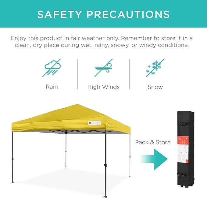 Best Choice Products 10x10ft Pop Up Canopy Tent, Outdoor Shade, 1 Person 1 - Image 5