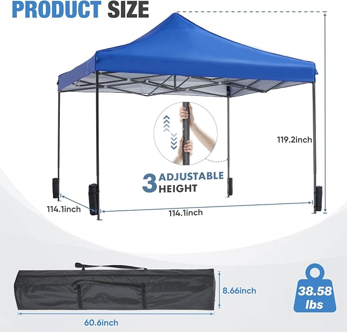 NEWBULIG Pop Up Canopy 9.5x9.5 FT Easy Up Tents - Image 2