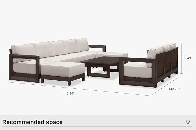 PURPLE LEAF Patio Furniture Set Enclosed Outdoor Couch - Image 9