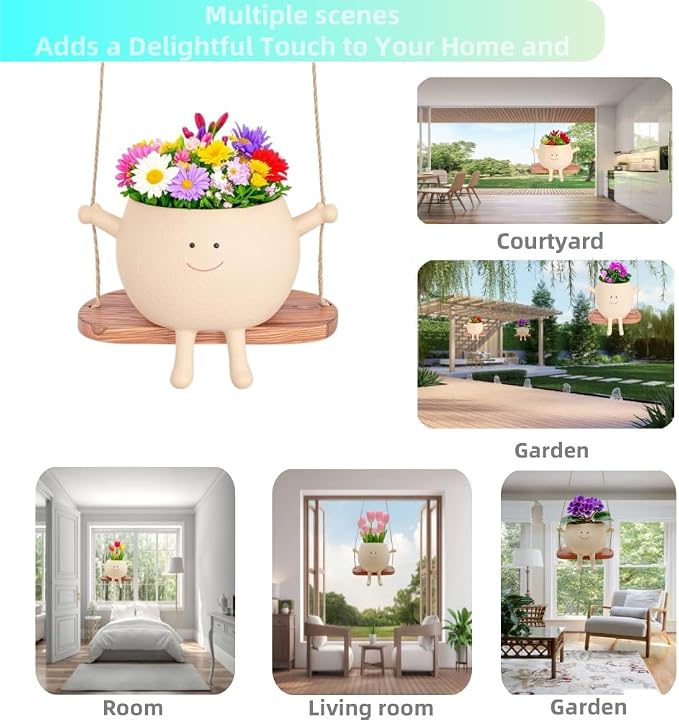 Swing Face Hanging Planter Pot - Image 5
