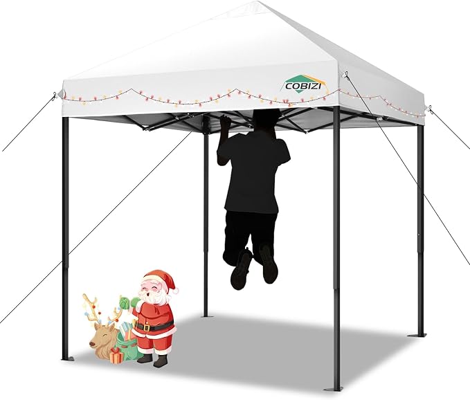 COBIZI 6.6x6.6ft Pop Up Canopy Tent, Heavy Duty Canopy Easy Set up All Weather by COBIZI