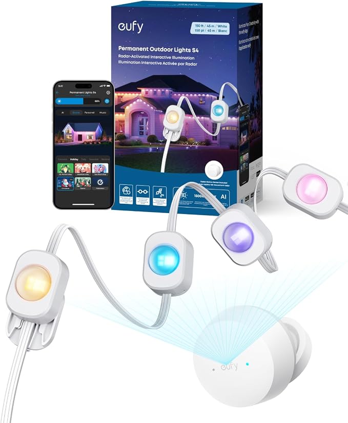 eufy Permanent Outdoor Lights S4, Radar-Activated, 150ft by eufy