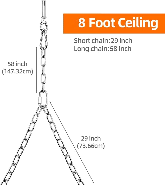Yaeccc 2 Pack Heavy Duty Porch Swing Hanging Chain Kit, Hammock Chair Hardware - Image 2