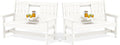 SERWALL Outdoor Bench with Cup Holder, All Weather Patio Benches with High by SERWALL