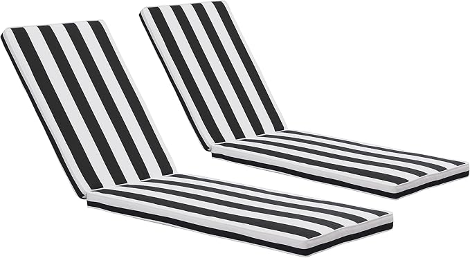 Outdoor Chaise Lounge Chair Cushions 2 Pack, Thick Waterproof Patio Pool Lounge by BetterQualityBetterLife