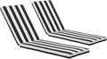 Outdoor Chaise Lounge Chair Cushions 2 Pack, Thick Waterproof Patio Pool Lounge by BetterQualityBetterLife