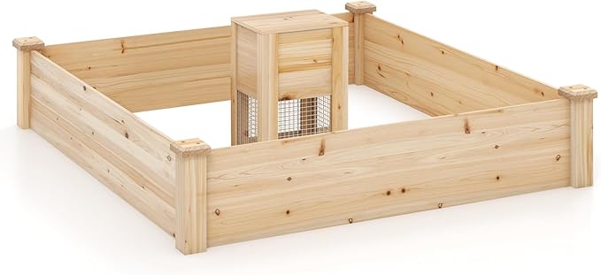 Giantex Raised Garden Bed, Elevated Square Planting Bed - Image 7