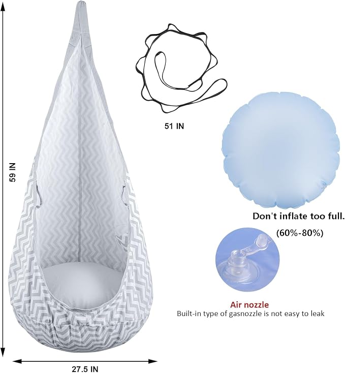 YAERSI Kids Pod Swing Seat, Hammock Chair - Image 4