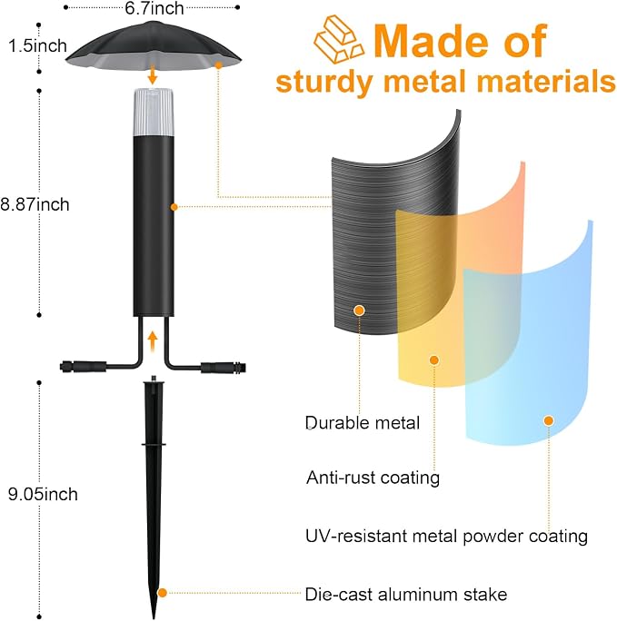 Low Voltage Landscape Lighting Kit: 8-Pack All-in-One-Set Easy Setup - Image 3